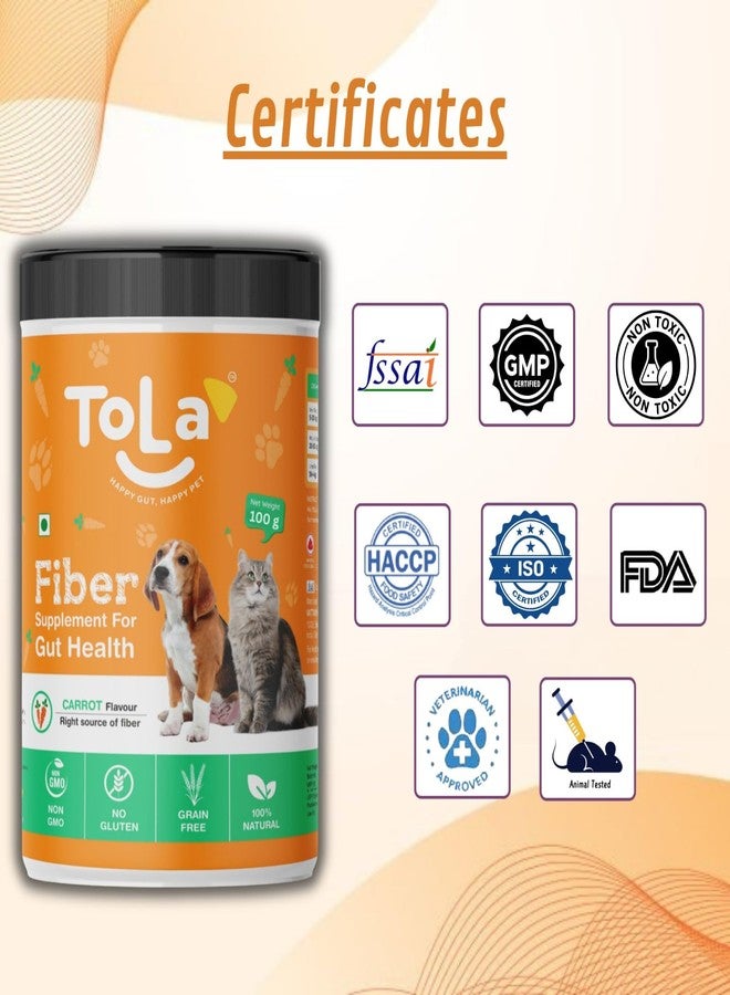 تولا مكمل غذائي بنكهة الجزر من تولا لصحة الأمعاء للكلاب والقطط - 100 غرام من مسحوق الألياف الطبيعية - يدعم الهضم، ويحافظ على قوام البراز، ويعزز المناعة - مكمل غذائي يومي لجميع السلالات والأعمار - Image 4